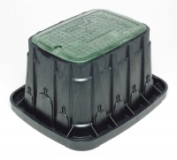 HDPE VB Standardverriegelung. Schwarzes Gehäuse und grüner Deckel mit Sechskantsicherungsschraube. L HDPE VB Standardverriegelung. Schwarzes Gehäuse und grüner Deckel mit Sechskantsicherungsschraube. L